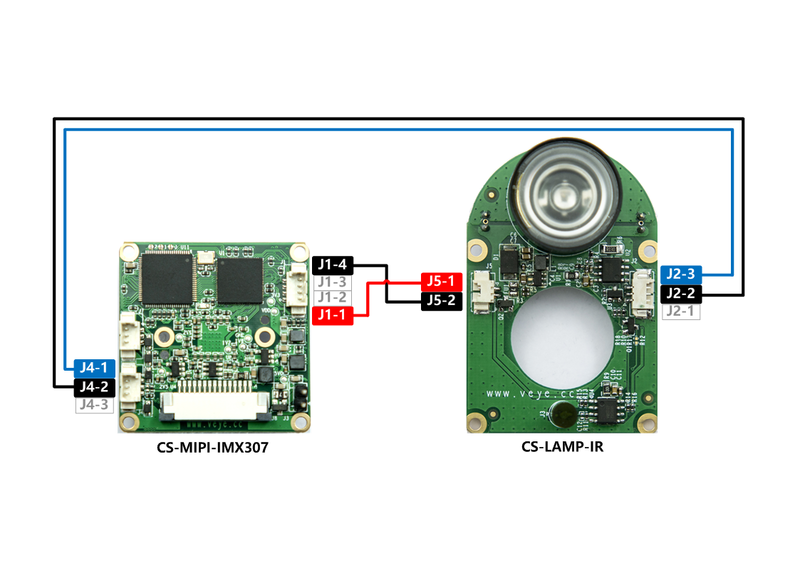 CS-MIPI-IMX307与红外灯板 5V供电