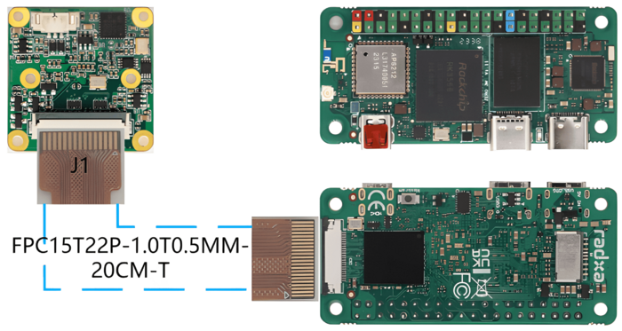 Radxa Zero 3W/3E connect to RAW-MIPI-SC132M